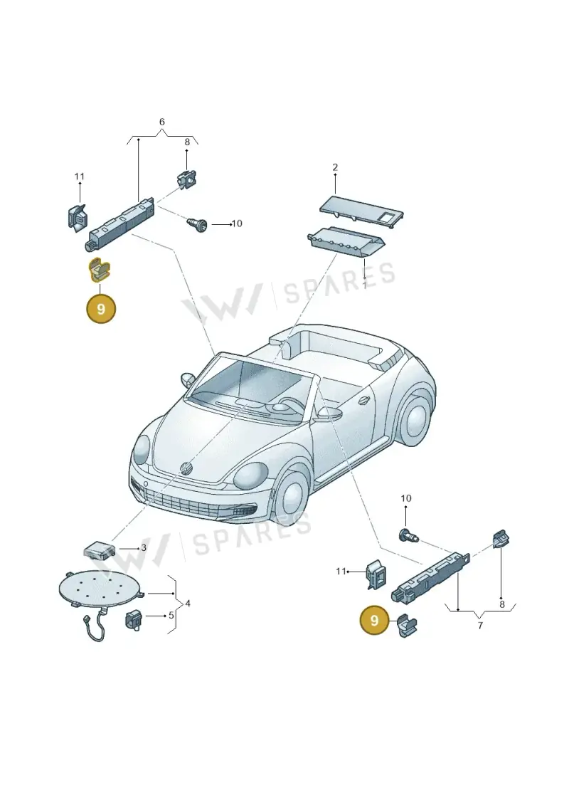 5C3035643 — Volkswagen New beetle cabriolet (2011-2016) diagram 716035100, position 9
