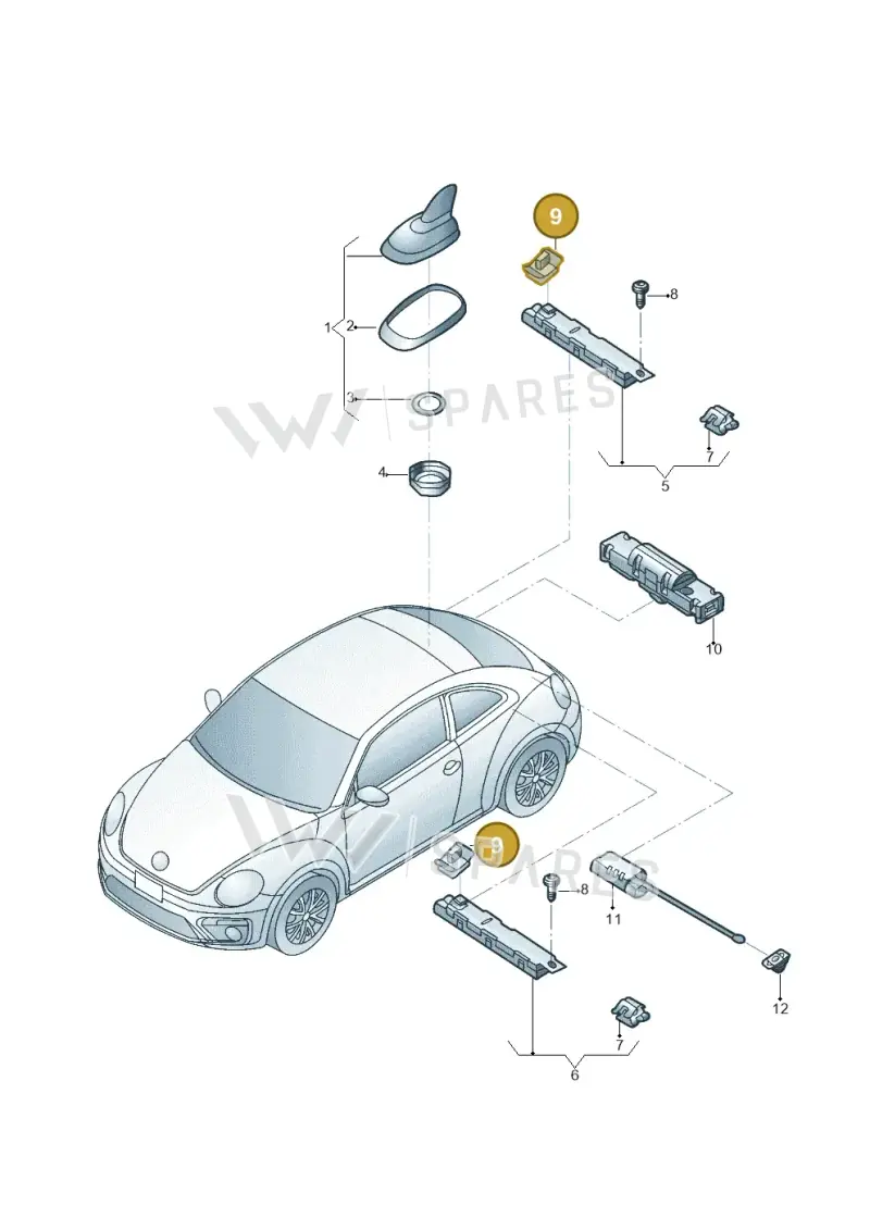 5C3035643 — Volkswagen Beetle (2016-2019) diagram 801035100, position 9