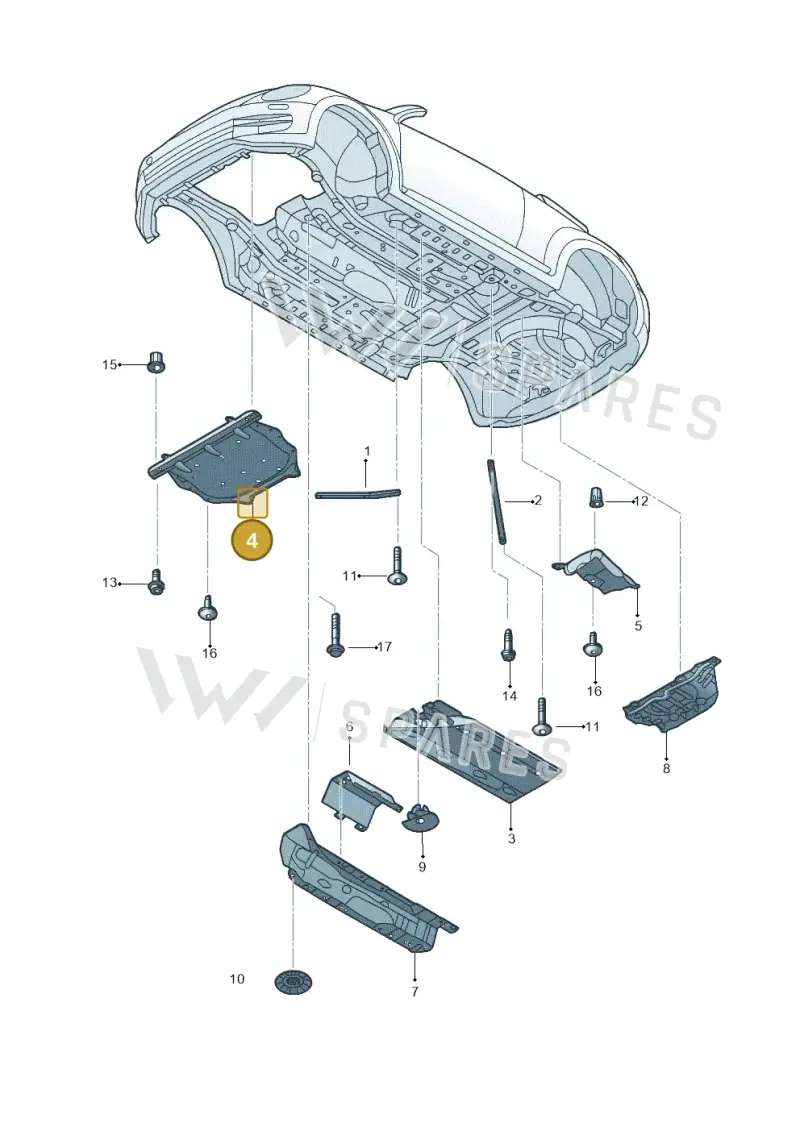 5C3825237 — Volkswagen Beetle Cabriolet (2016-2019) diagram 716825100, position 4