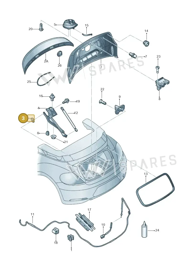 5C3827147 — Volkswagen Beetle Cabriolet (2016-2019) diagram 716827200, position 3