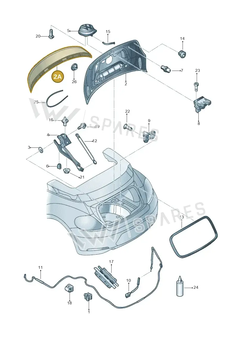 5C3827933MGRU — Volkswagen Beetle Cabriolet (2016-2019) diagram 716827200, position 2A