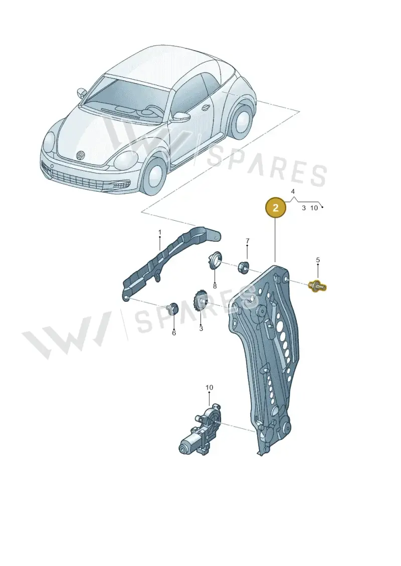 5C3839461B — Volkswagen Beetle Cabriolet (2016-2019) diagram 716839600, position 2