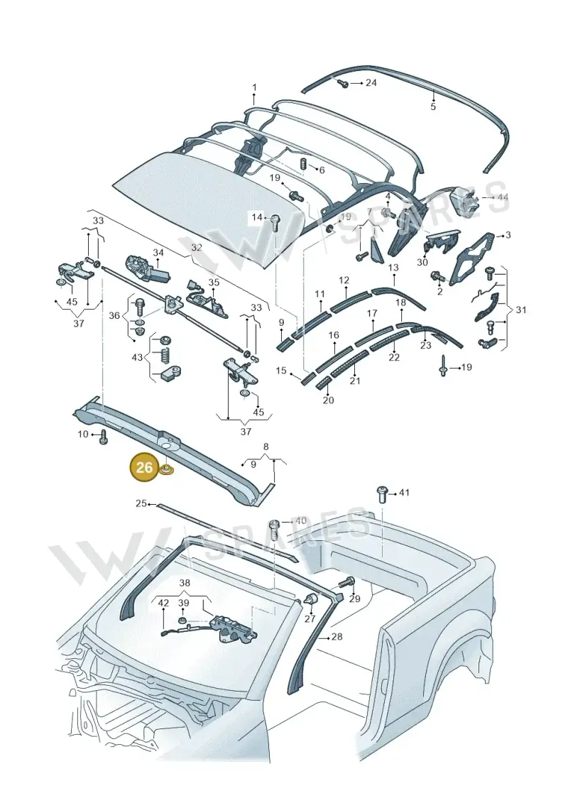 5C3871143 — Volkswagen T-Roc Cabriolet (2019-2025) diagram 718871100, position 26