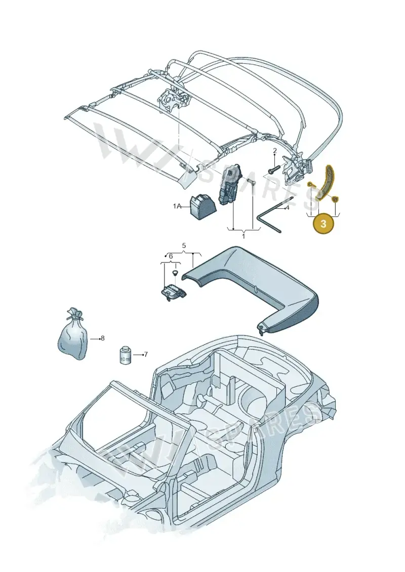 5C3898118 — Volkswagen Beetle Cabriolet (2016-2019) diagram 716871200, position 3