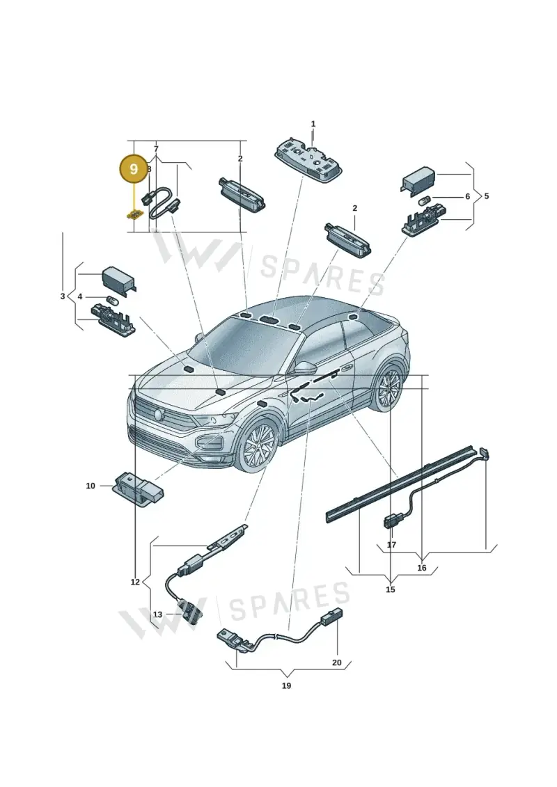 5C3937545 — Volkswagen T-Roc Cabriolet (2019-2025) diagram 2gk947000, position 9