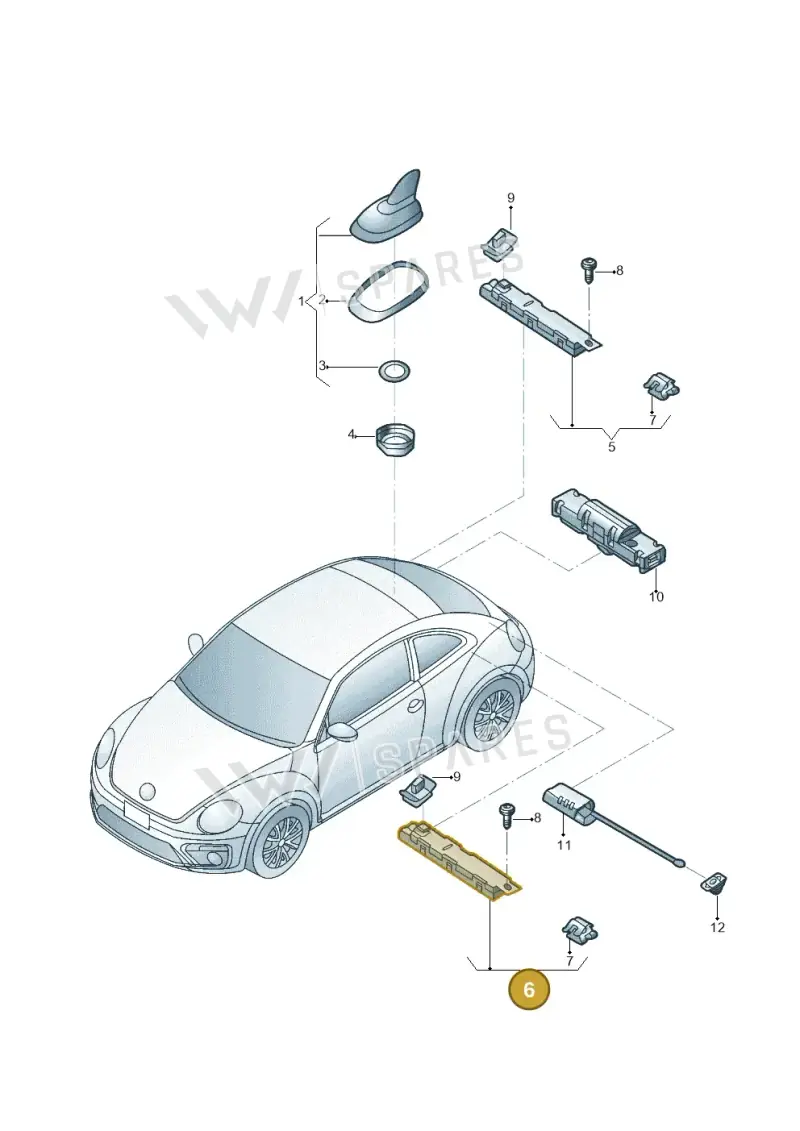 5C5035552B — Volkswagen Beetle (2016-2019) diagram 801035100, position 6