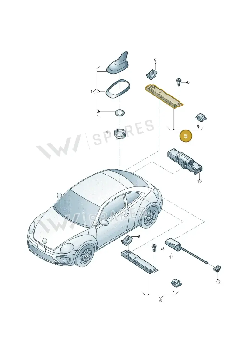 5C5035552C — Volkswagen Beetle (2016-2019) diagram 801035100, position 5