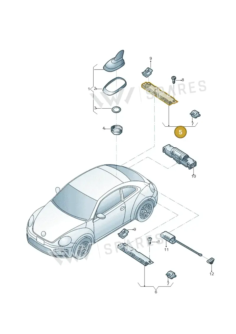 5C5035552E — Volkswagen Beetle (2016-2019) diagram 801035100, position 5