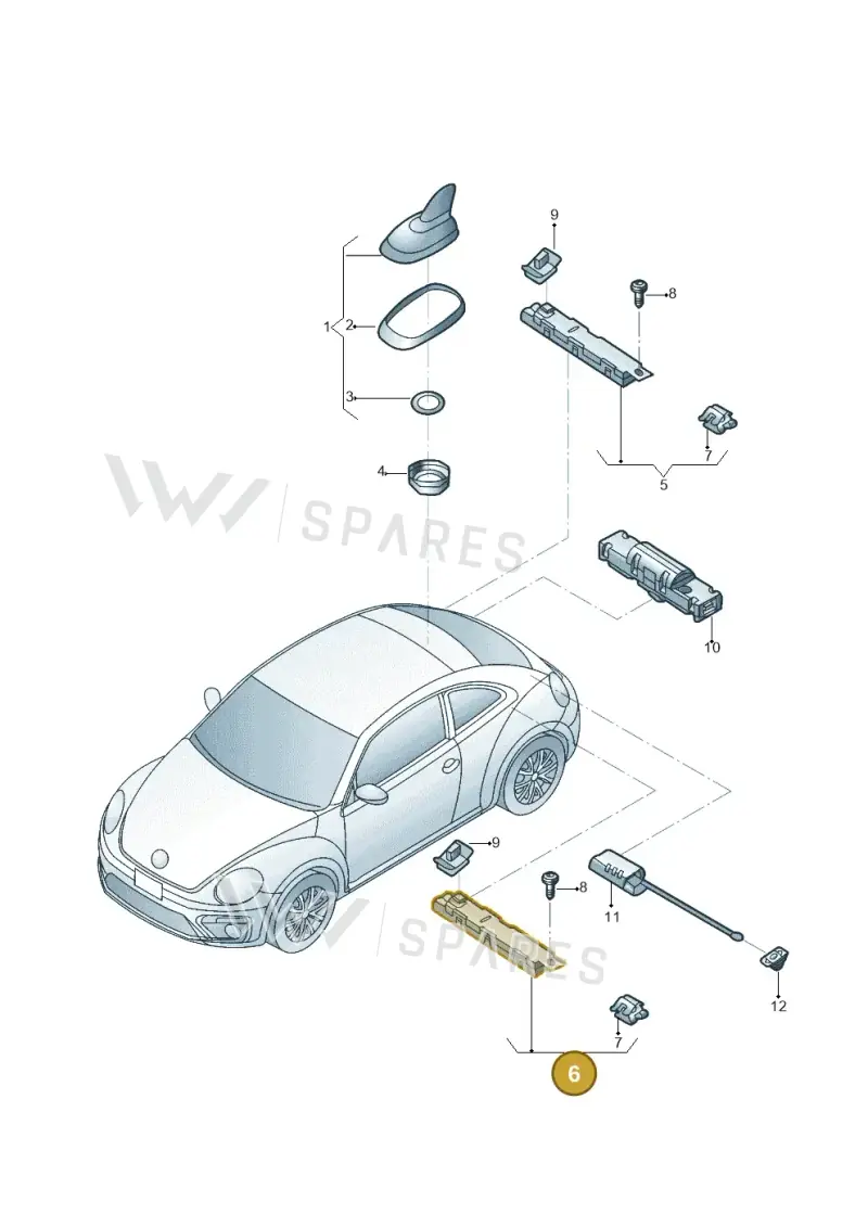 5C5035552F — Volkswagen Beetle (2016-2019) diagram 801035100, position 6