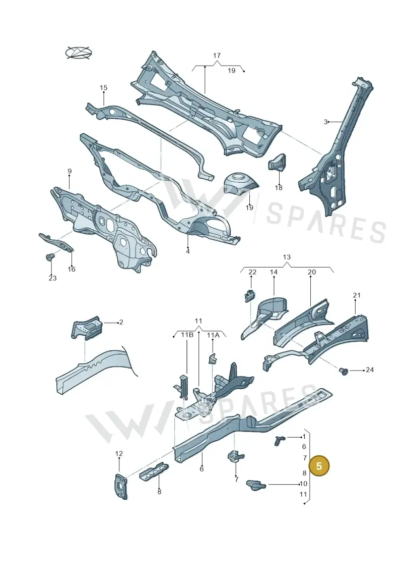 5C5803091A — Volkswagen New beetle cabriolet (2016-2019) diagram 716803000, position 5