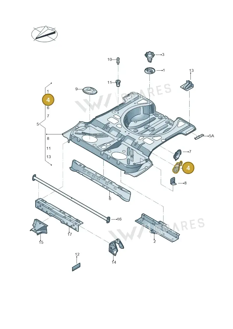 5C5804094 — Volkswagen New beetle cabriolet (2016-2019) diagram 802803050, position 4