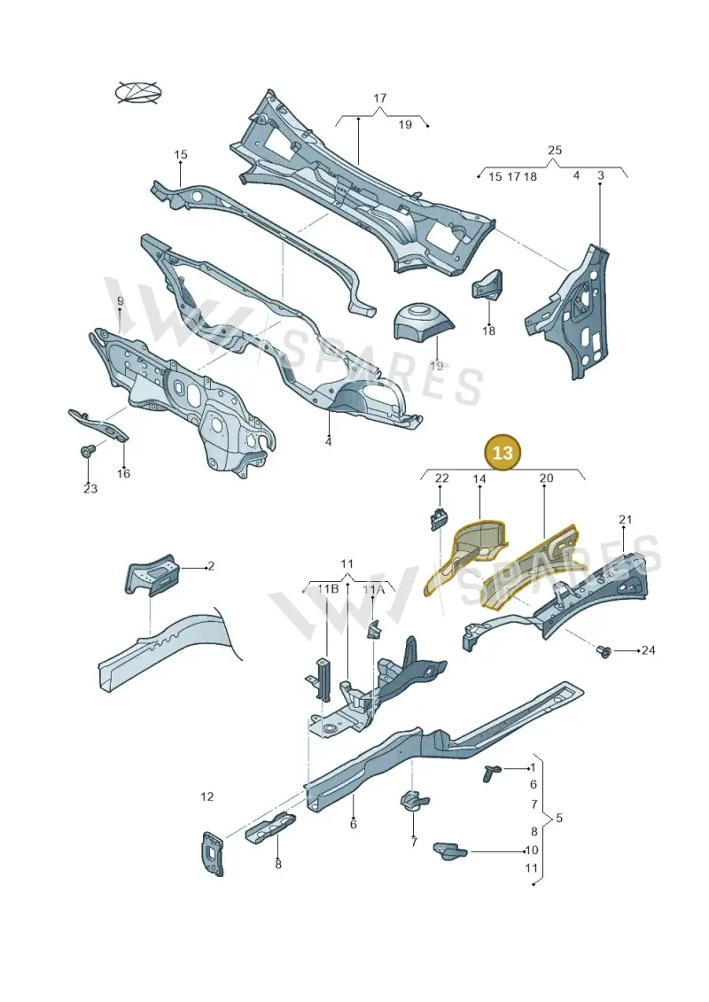 5C5805116 — Volkswagen Beetle (2016-2019) diagram 715803000, position 13