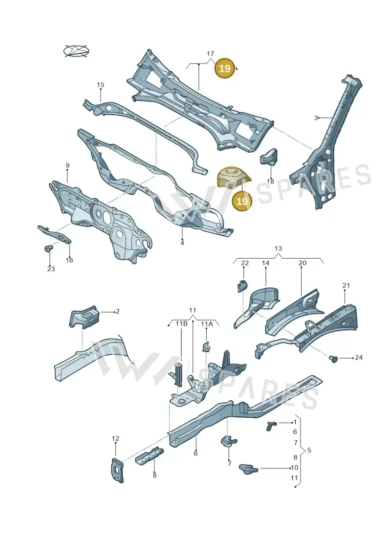 5C5809120 — Volkswagen New beetle cabriolet (2016-2019) diagram 716803000, position 19