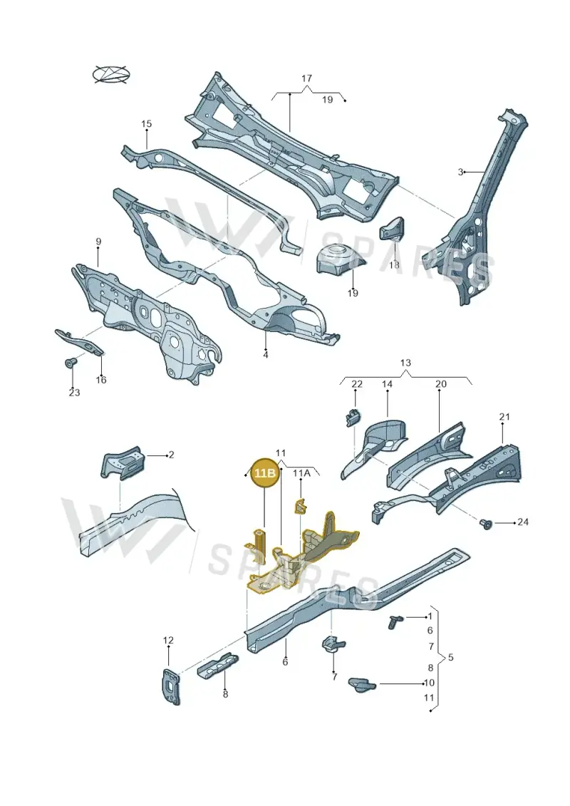 5C5810341 — Volkswagen New beetle cabriolet (2016-2019) diagram 716803000, position 11B