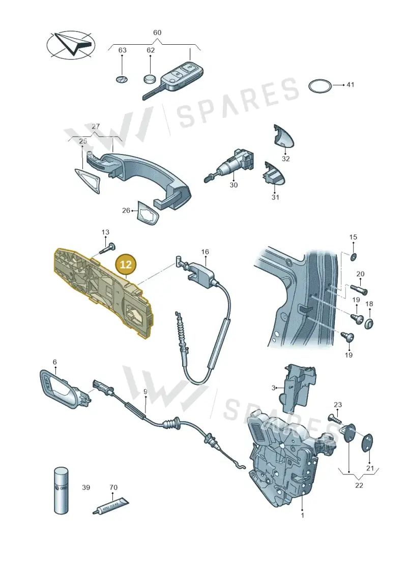 5C5839885D — Volkswagen Golf Cabriolet (2011-2016) diagram 718837000, position 12