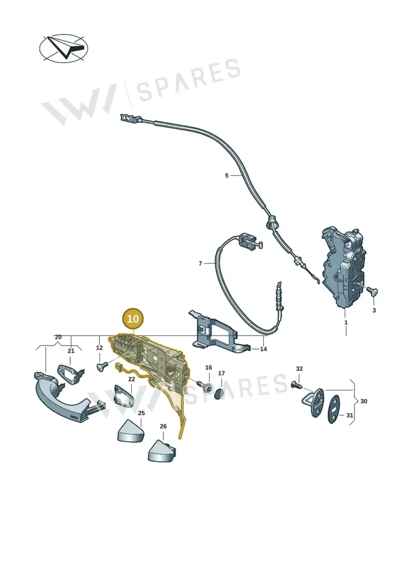 5C5839885D — Volkswagen T-Roc Cabriolet (2019-2025) diagram 2gk837000, position 10