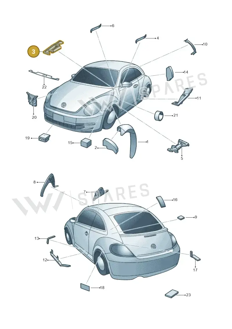 5C5864623 — Volkswagen Beetle (2016-2019) diagram 715864000, position 3