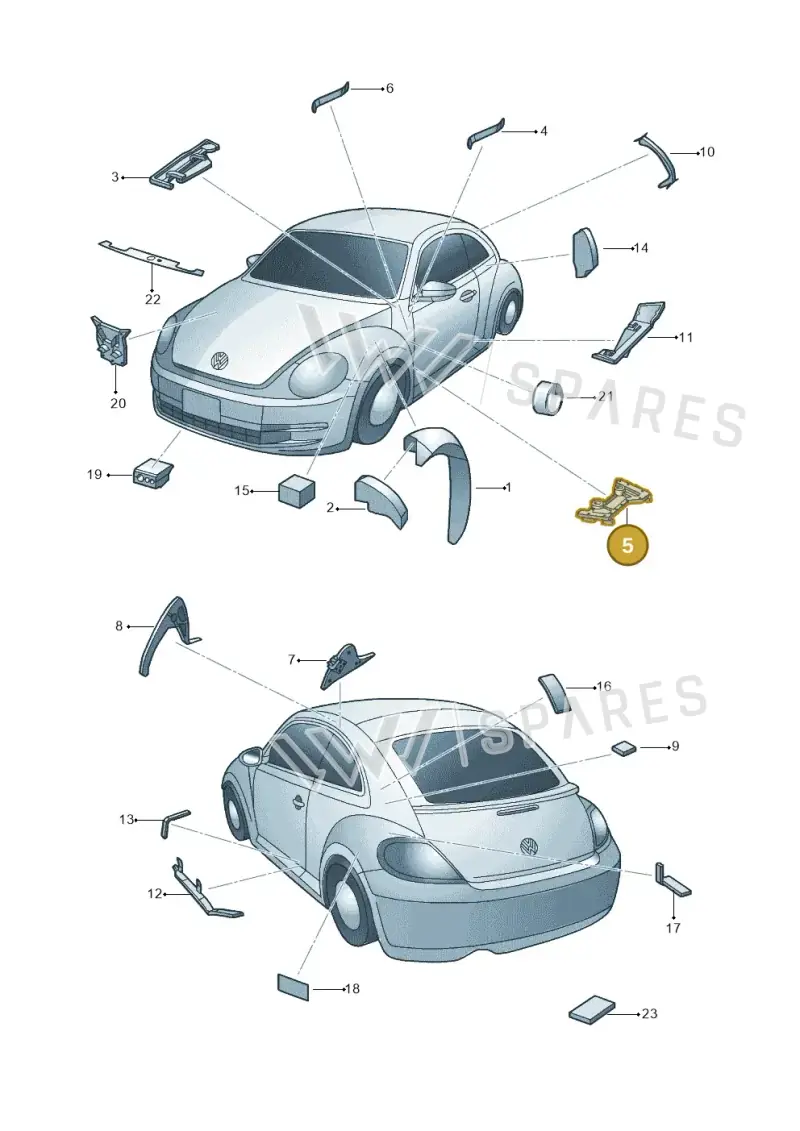 5C5864627B — Volkswagen Beetle (2016-2019) diagram 715864000, position 5