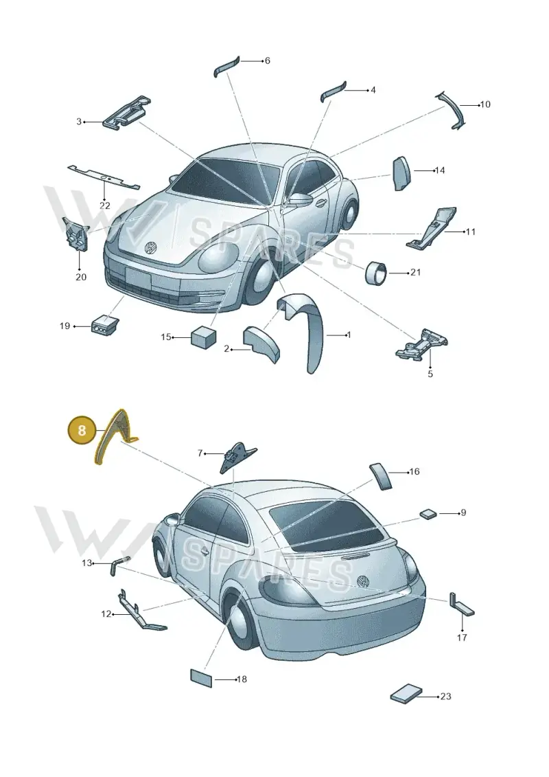 5C5864629A — Volkswagen Beetle (2016-2019) diagram 715864000, position 8