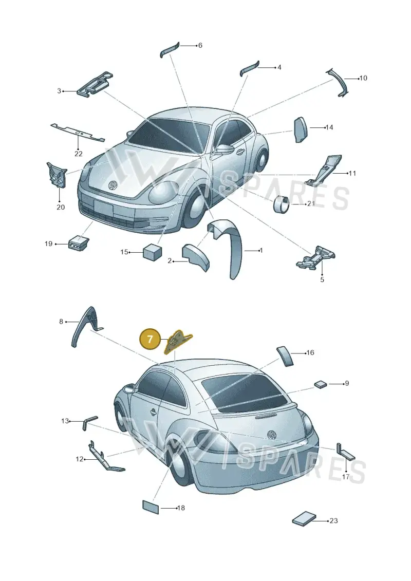 5C5864629 — Volkswagen Beetle (2016-2019) diagram 715864000, position 7