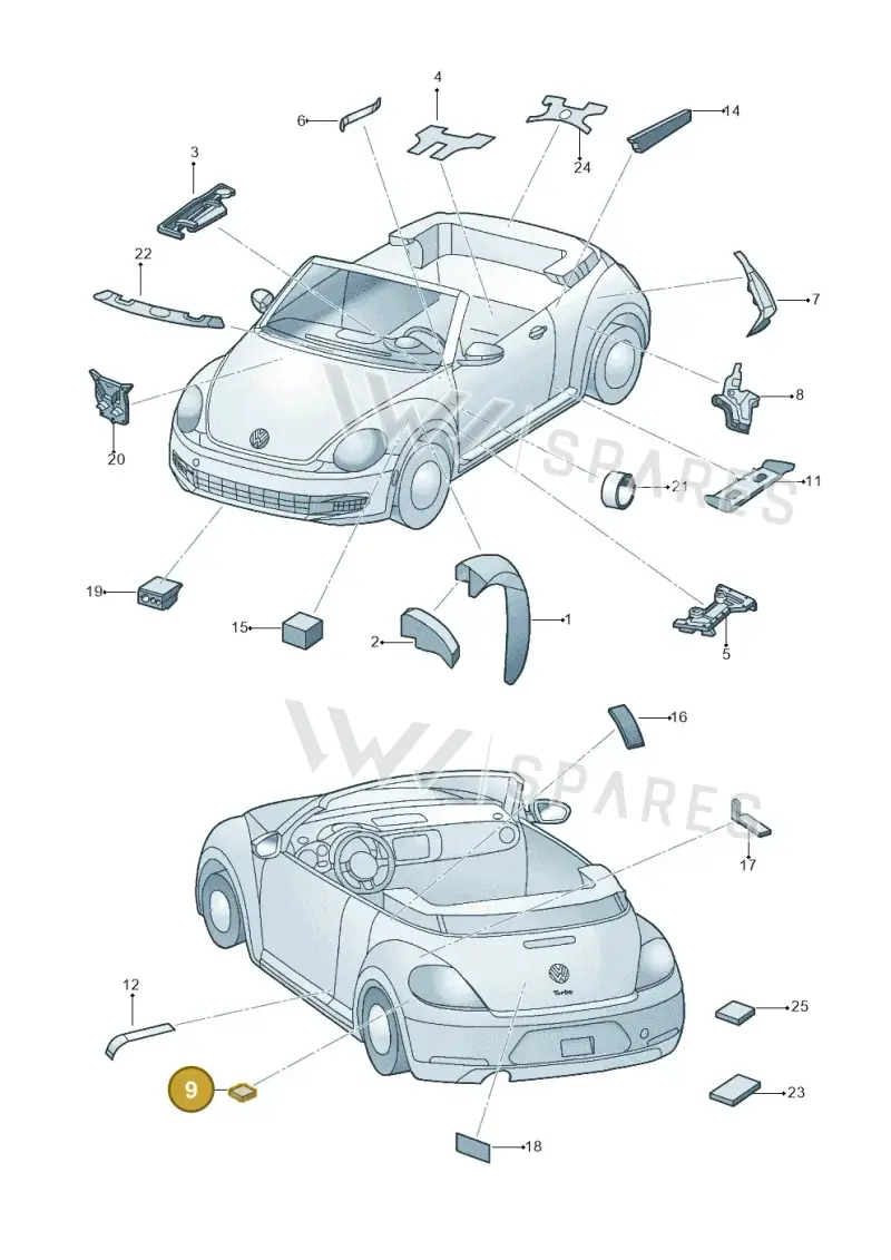 5C5864633A — Volkswagen New beetle cabriolet (2016-2019) diagram 716864000, position 9