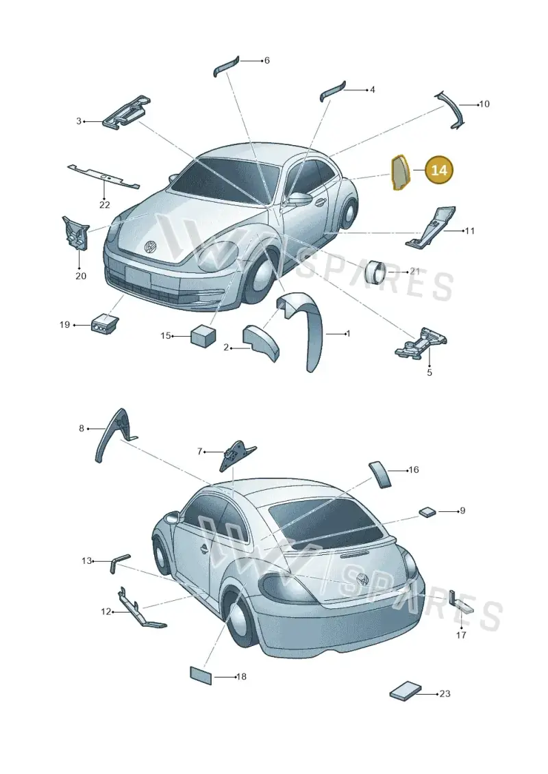 5C5864711 — Volkswagen Beetle (2016-2019) diagram 715864000, position 14