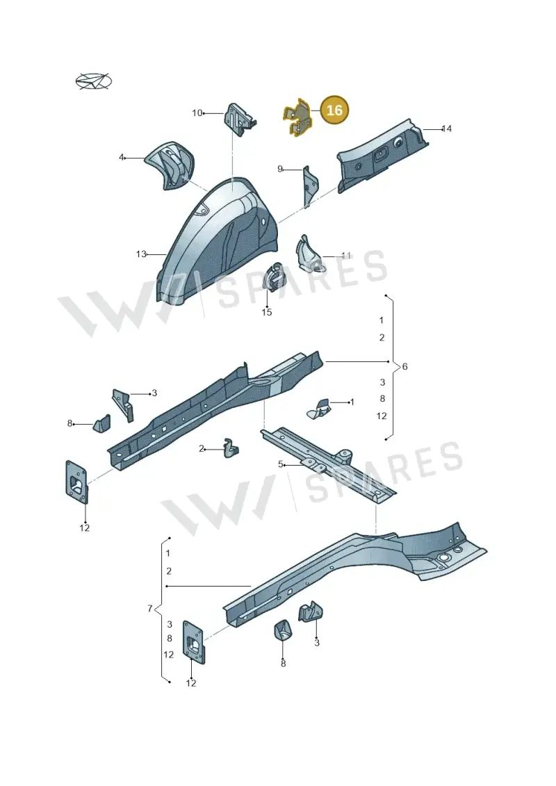 5C5867738 — Volkswagen Beetle (2016-2019) diagram 715803200, position 16