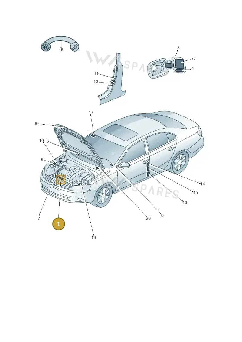 5C6010871 — Volkswagen Jetta (2014-2017) diagram 789010000, position 1