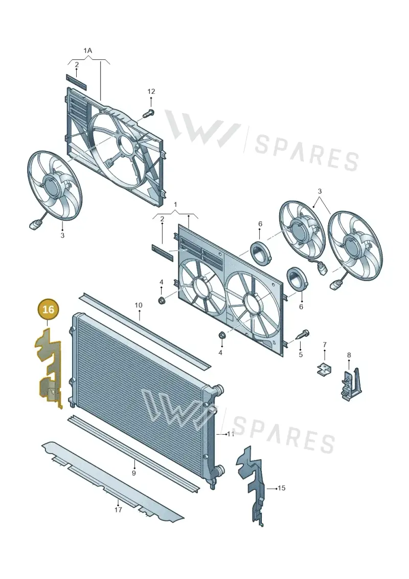 5C6121284 — Volkswagen Jetta (2014-2017) diagram 409121900, position 16