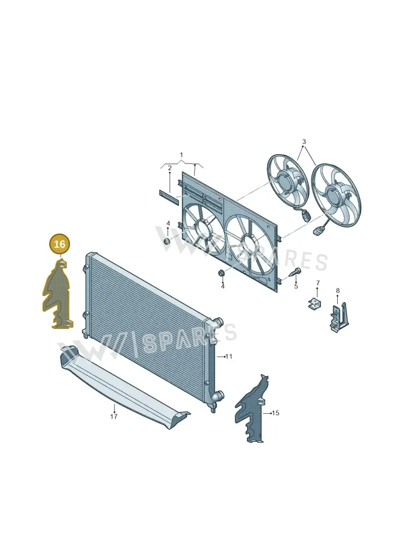 5C6121284 — Volkswagen Jetta (2010-2014) diagram 634121920, position 16