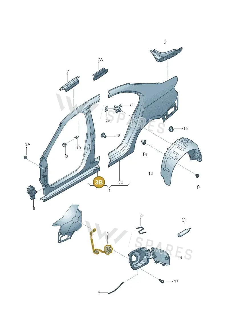 5C6809835 — Volkswagen Jetta 2.0 (2015-2015) diagram 692809700, position 3B