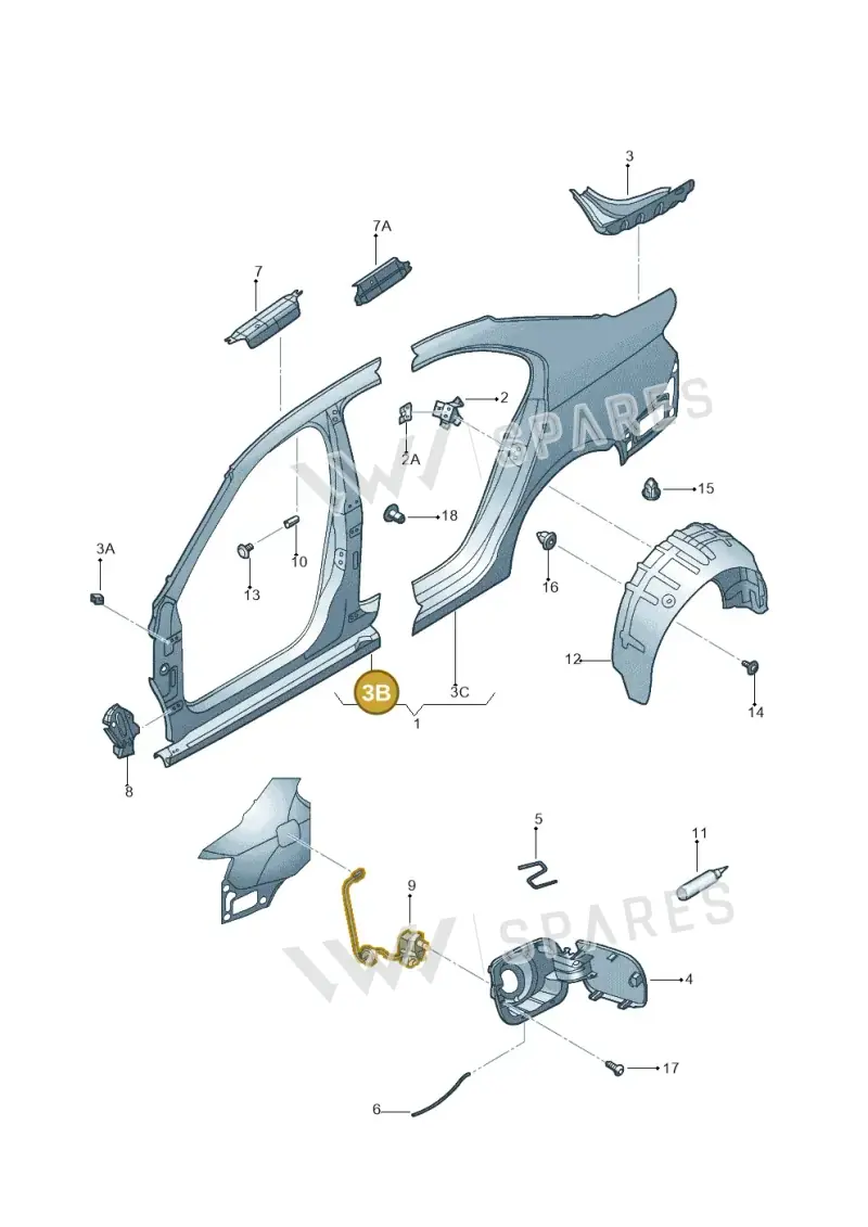5C6809836 — Volkswagen Jetta 2.0 (2015-2015) diagram 692809700, position 3B