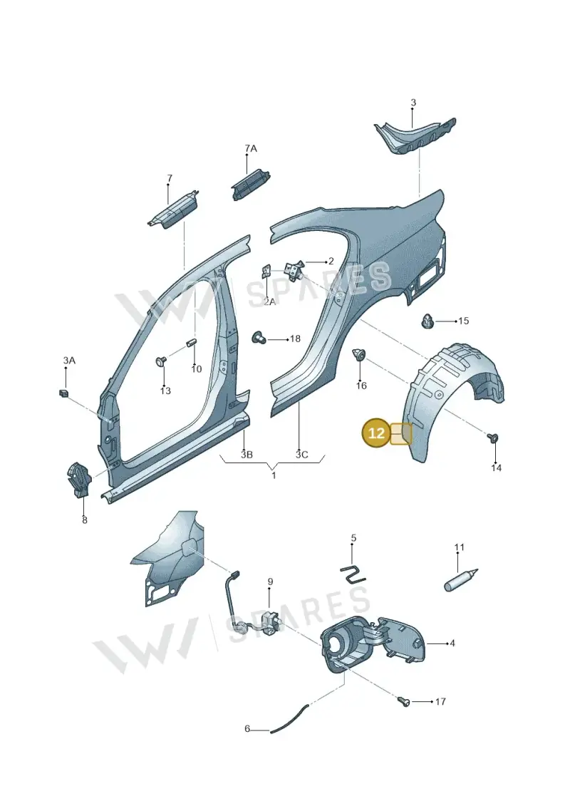 5C6810971A — Volkswagen Jetta (2010-2014) diagram 692809700, position 12