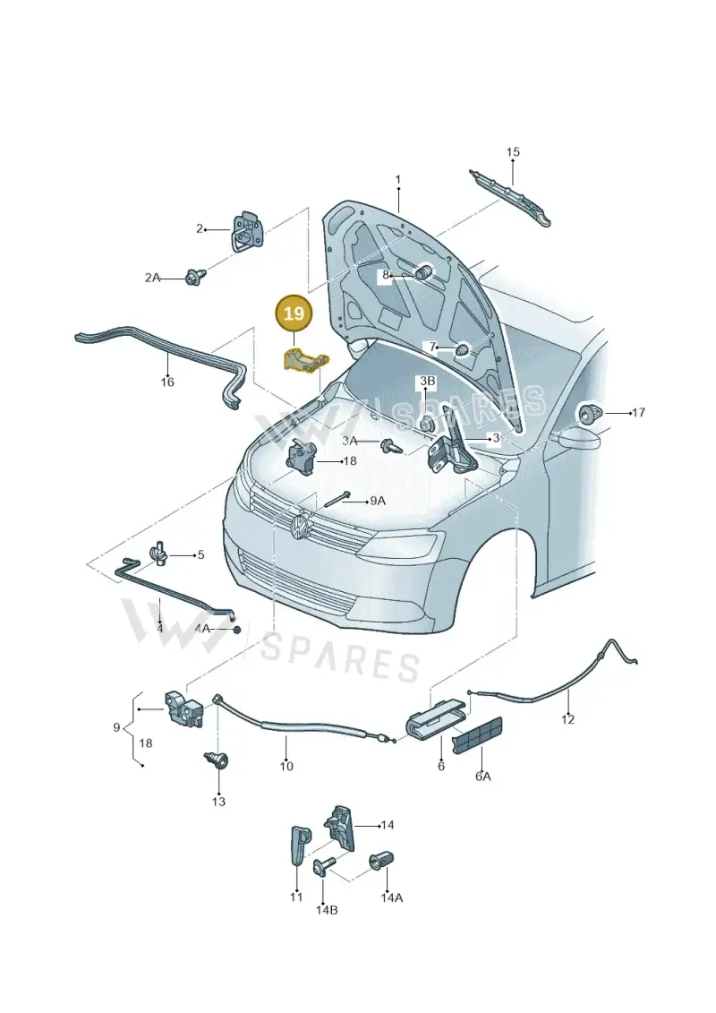 5C6823729 — Volkswagen Jetta 2.0 (2015-2015) diagram 692823100, position 19