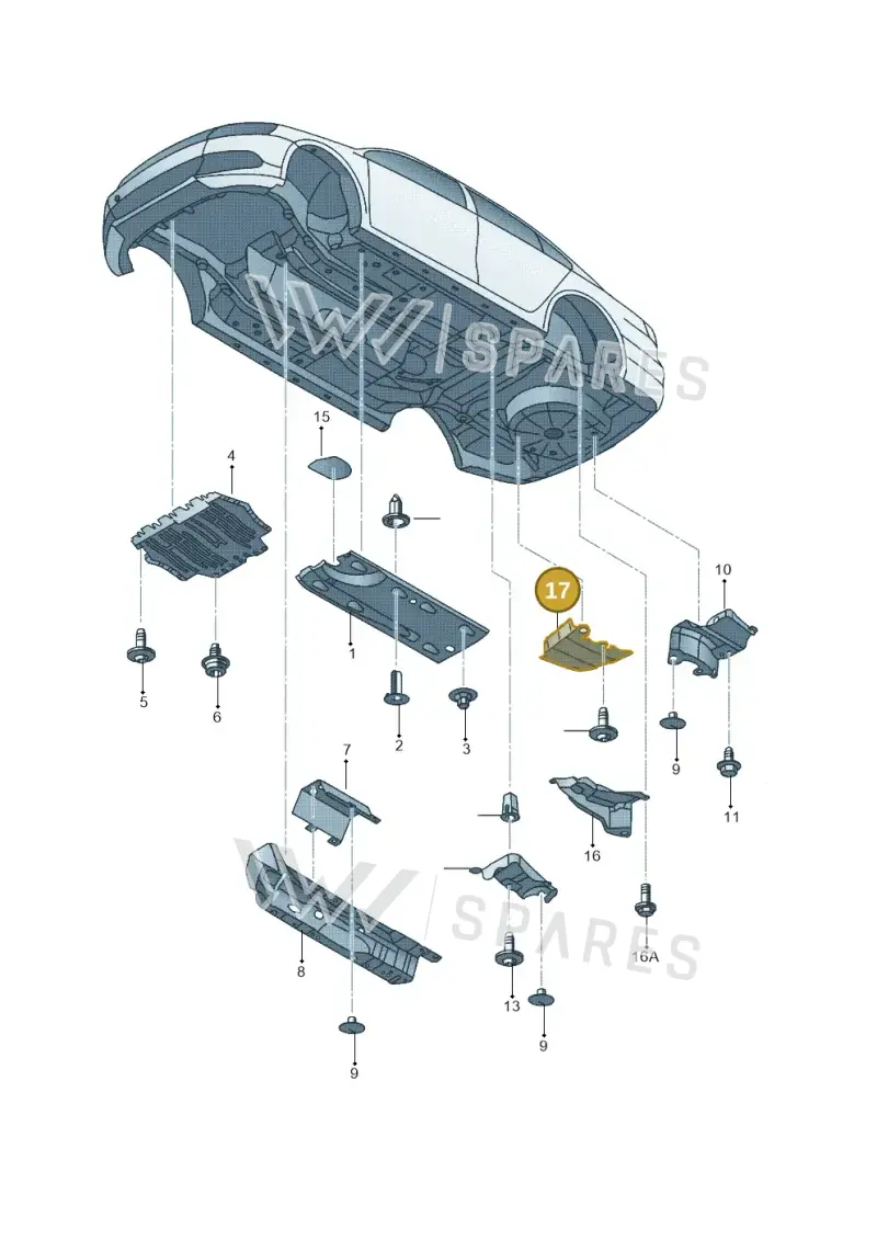 5C6825205 — Volkswagen Jetta 2.0 (2015-2015) diagram 692825100, position 17