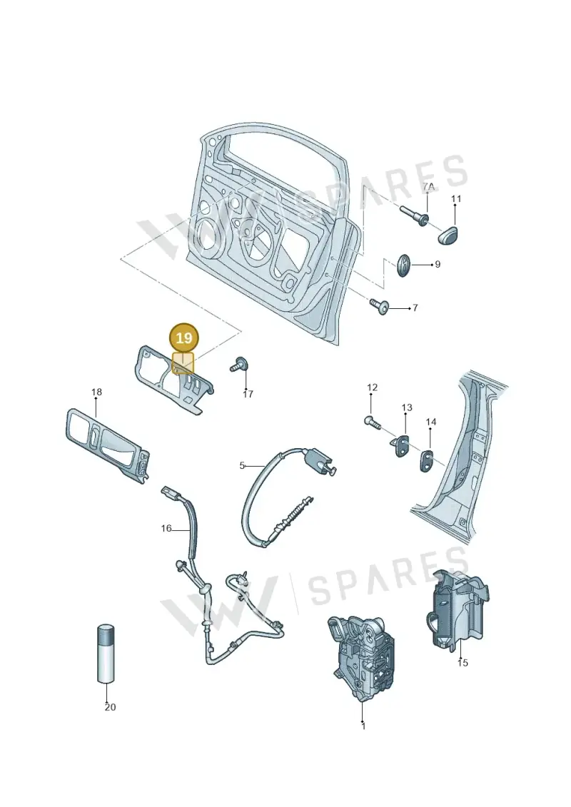 5C6837198A — Volkswagen Jetta (2014-2018) diagram 692837000, position 19