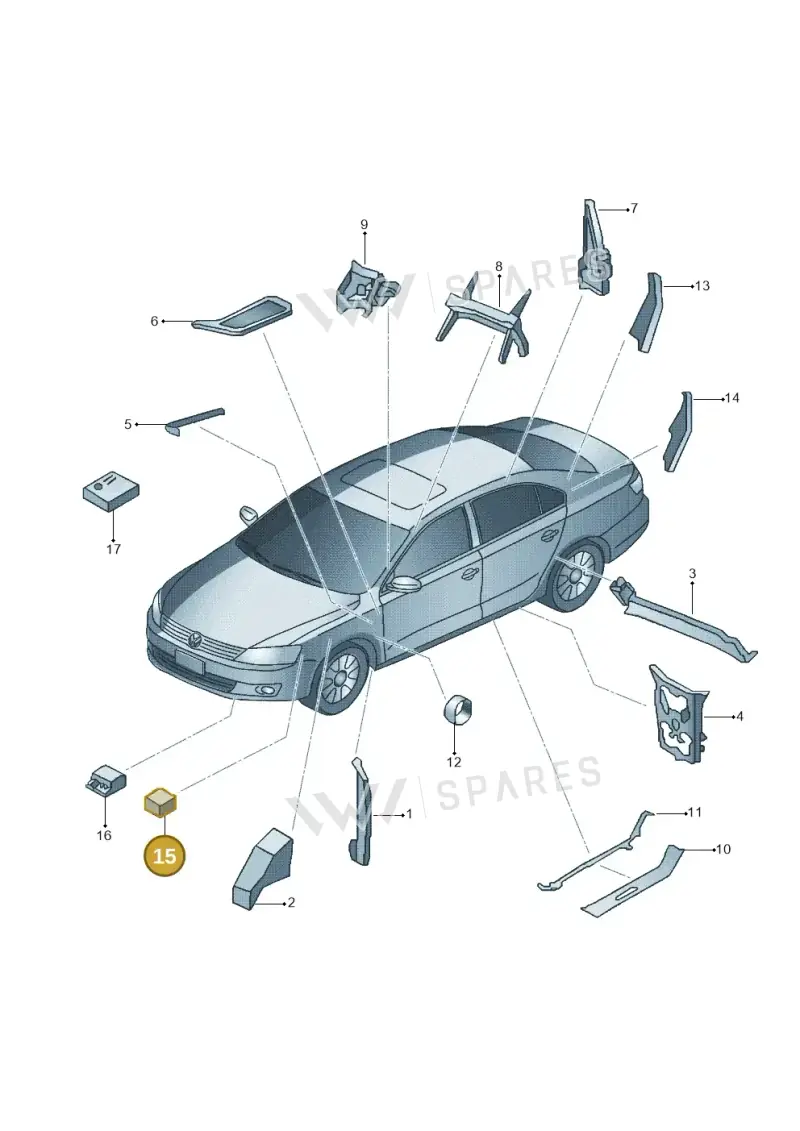 5C6864725A — Volkswagen Jetta 1.4 (2013-2015) diagram 692864000, position 15