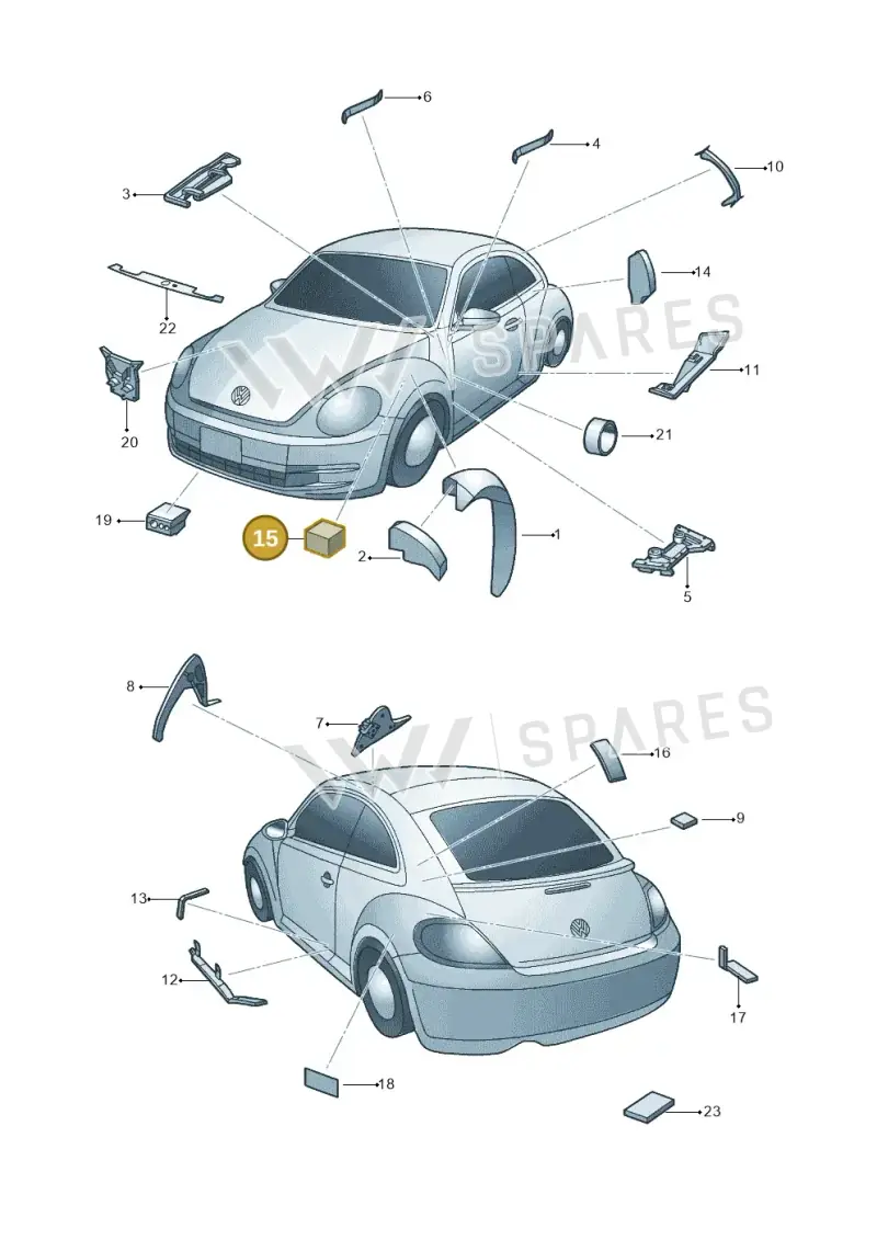 5C6864725A — Volkswagen Beetle (2016-2019) diagram 715864000, position 15