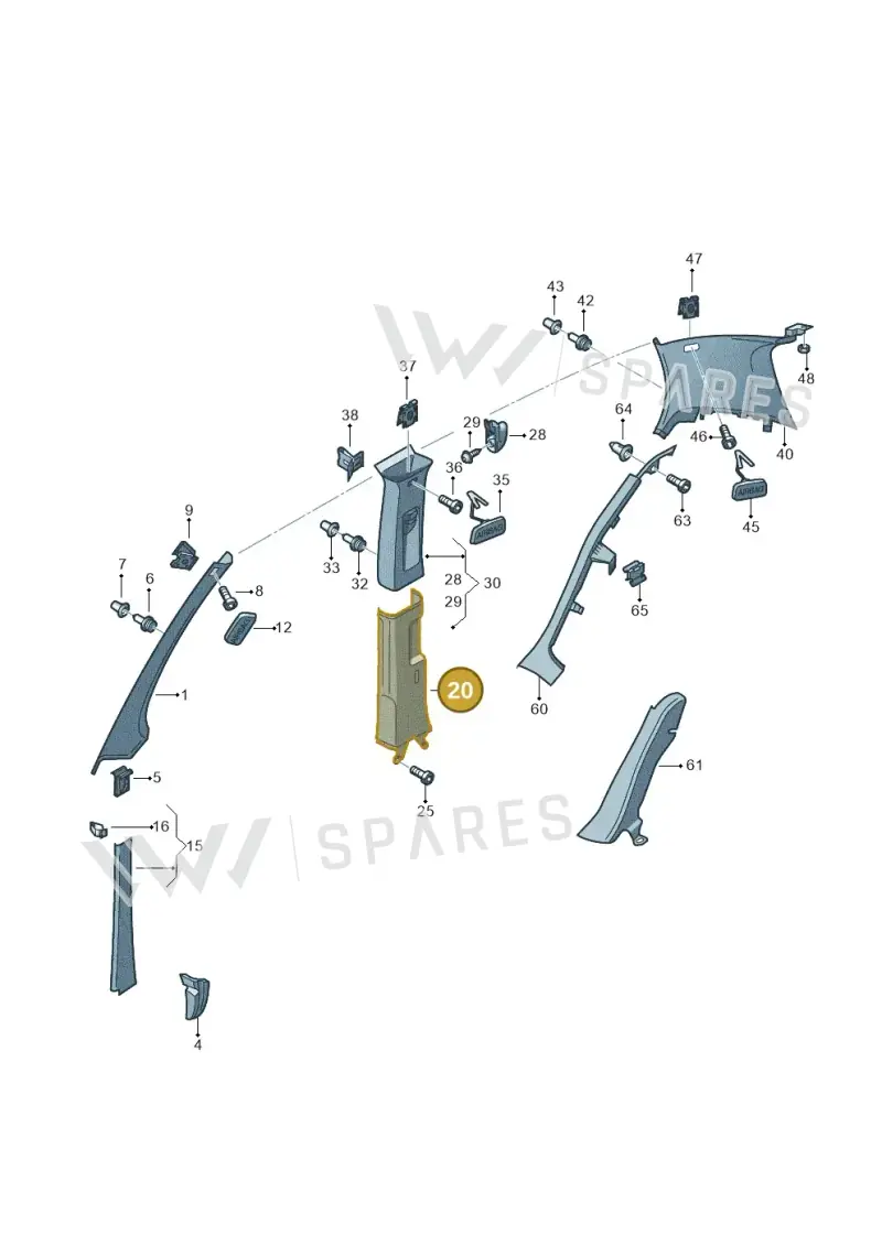 5C686729182V — Volkswagen Jetta 1.4 (2013-2015) diagram 420867650, position 20