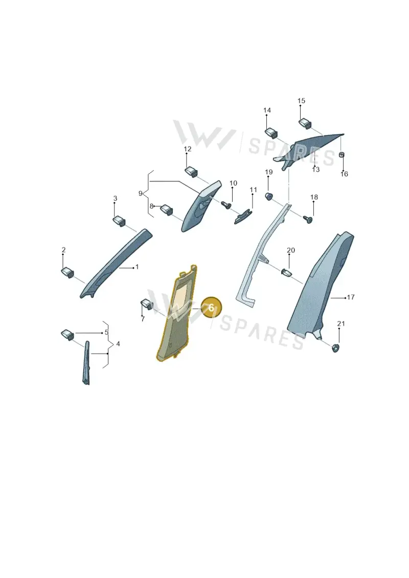 5C686729182V — Volkswagen Jetta 1.6 (2014-2018) diagram 789867650, position 6