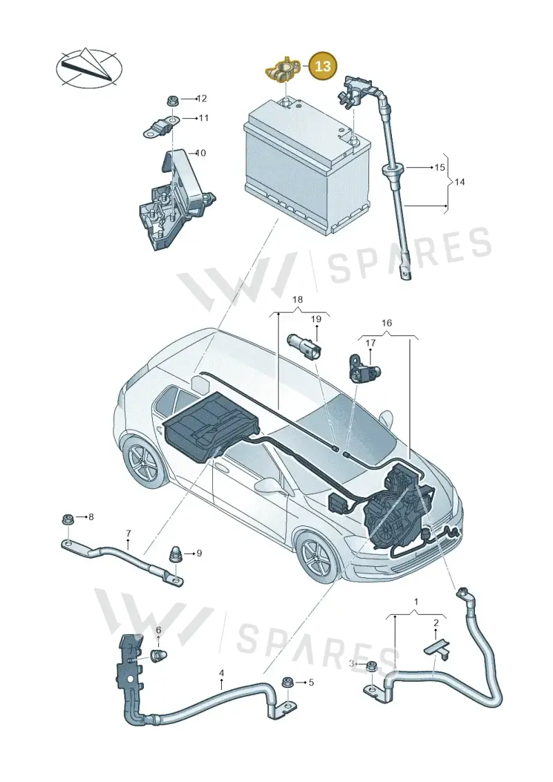 5C6915135A — Volkswagen Golf 2.0 (2016-2020) diagram 746971020, position 13