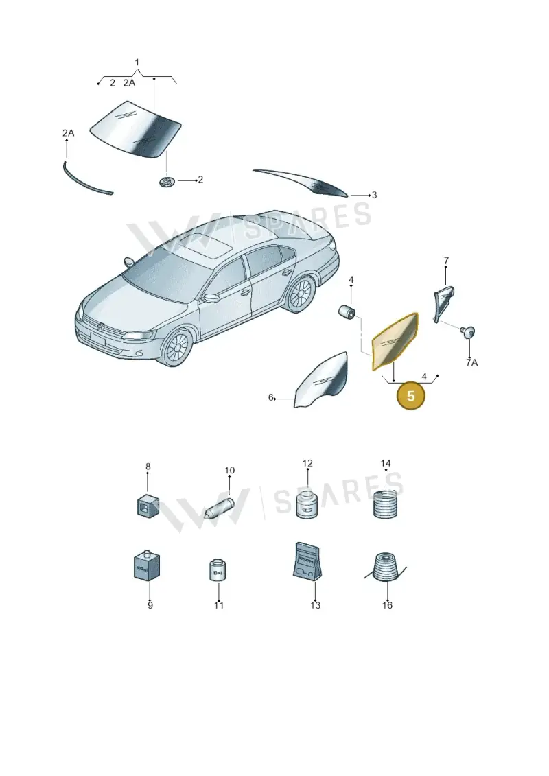 5CU845026 — Volkswagen Jetta (2014-2018) diagram 692845000, position 5