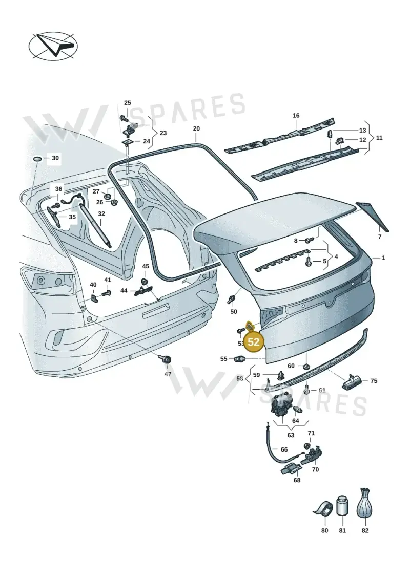 5E0827239B — Volkswagen ID.4 Pro (2020-2023) diagram 11a827000, position 52