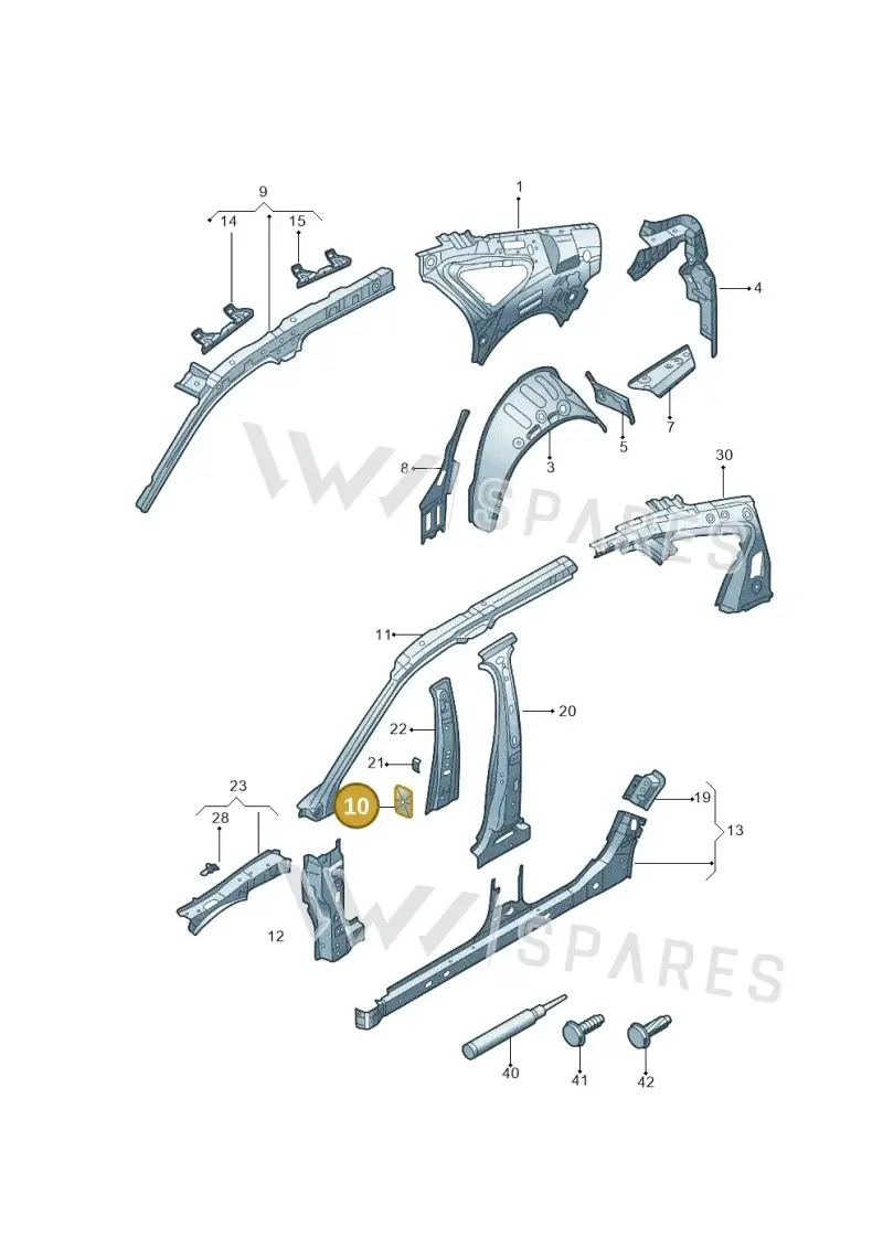 5E3810949 — Volkswagen Passat Pro (2024-) diagram 3jg809000, position 10