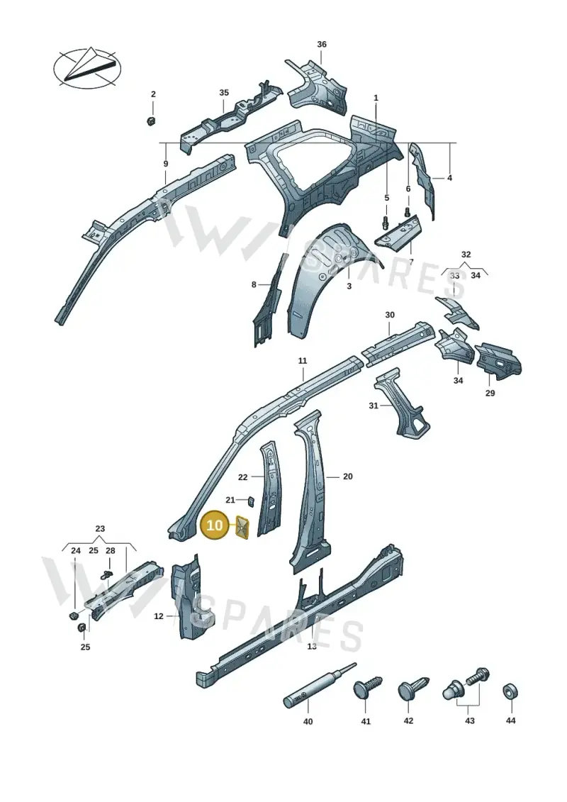 5E3810949 — Volkswagen Passat estate (2023-) diagram 3j0809000, position 10