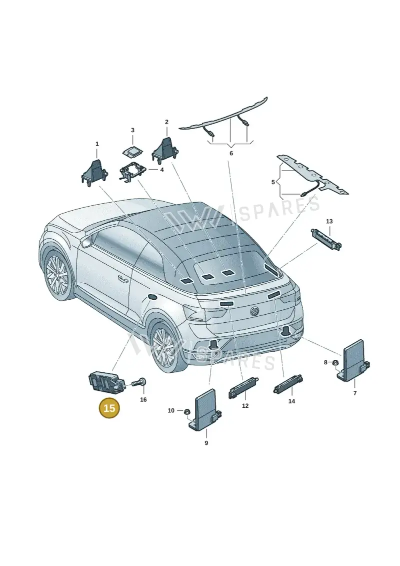 5E5035570 — Volkswagen T-Roc convertible 1.5 (2019-2024) diagram 2gk035020, position 15
