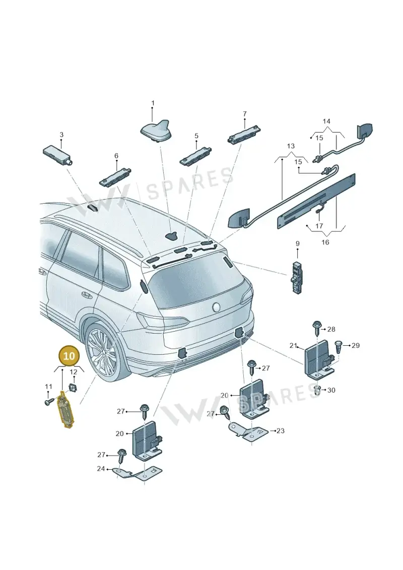 5E5035570 — Volkswagen Touareg (2017-2023) diagram 439035020, position 10