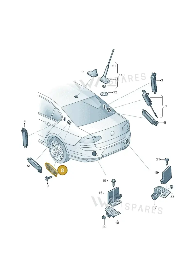 5E5035570 — Volkswagen Passat saloon (2014-2024) diagram 793035120, position 8
