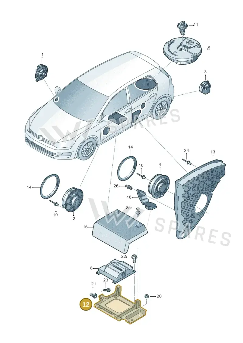 5G0035933 — Volkswagen Golf (2015-2019) diagram 746035350, position 12