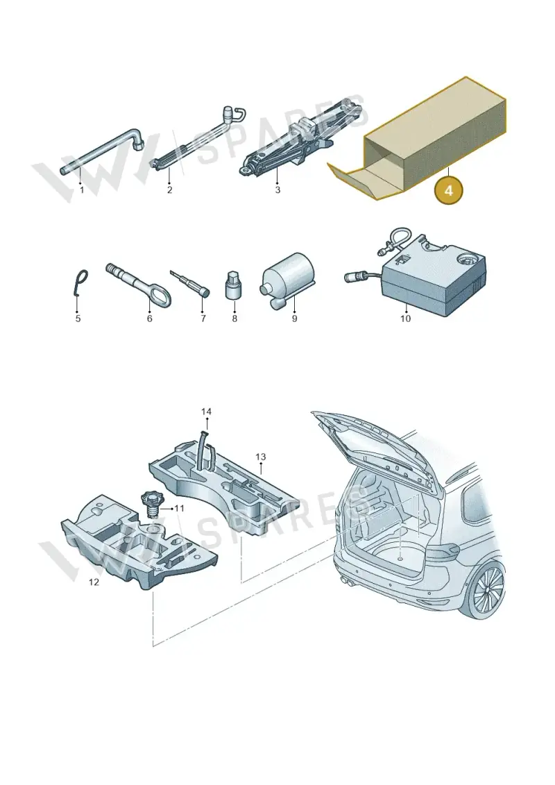 5G0601703 — Volkswagen Touran 2,0 BlueMotion (2015-2024) diagram 869012000, position 4